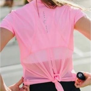 Zyia Pink Panel Split Back Mesh T, size small, like new - worn once